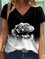 V Neck Floral Printed Casual Shirts & Tops