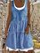 Casual Denim Crew Neck Sleeveless Dresses
