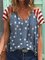 V Neck Cotton-Blend Short Sleeve Casual T-Shirts
