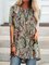 JFN Round Neck Floral Causal Tunic Tops