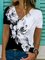 Cotton-Blend Shift Short Sleeve Casual Shirts & Tops