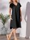 V Neck Cotton-Blend Plain Holiday Dresses