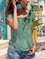 Cotton-Blend Shift Casual Short Sleeve Shirts & Tops