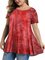Ombre/tie-Dye Short Sleeve Casual Tops
