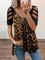 Casual Leopard Shift Short Sleeve Shirts & Tops