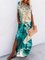World Map Printing Short Sleeve Maxi Dresses