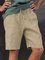 Mens Linen Solid Drawstring Shorts