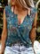 Cotton-Blend Shift Casual Sleeveless Shirts & Tops