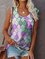 Round neck diamond print sleeveless T-shirt