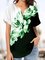 Floral Printed Short Sleeve V Neck Floral Shirts & Tops