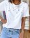Printed Shift Crew Neck Short Sleeve Shirts & Tops
