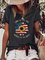 Printed Crew Neck Short Sleeve Casual Shirts & Tops