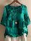Half Sleeve Buttoned Ombre/tie-Dye Shirts & Tops
