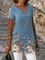 Summer Leisure Plants Loose Floral Casual Short Sleeve Shirts & Tops