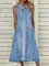 Sleeveless Casual Denim Shawl Collar Dresses