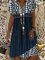 Cotton-Blend V Neck Casual Dresses