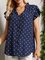 V Neck Short Sleeve Printed Shirts & Tops