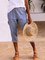Casual Solid Color Cotton-blend Linen Cropped Trousers