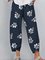 Cotton-Blend Floral Printed Casual Pants