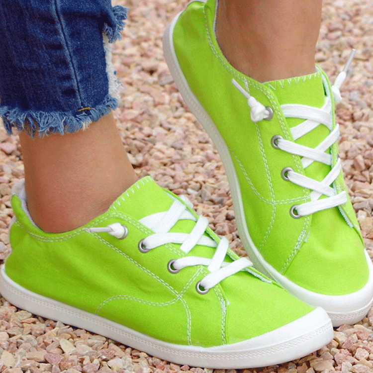 Solid Color Canvas Sneakers A Pedal Lazy Casual Shoes
