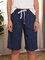 Women's Plus Size Elastic Waist Casual Shorts Cotton Fifth Knee-Length Pants