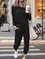 Casual Crew Neck Cotton-Blend Sport Suits