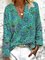 JFN V Neck Floral Vacation Casual T-Shirt/Tee