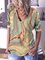 Abstract Casual Long Sleeve Shift Shirts & Tops