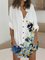 Boho Long Sleeve Shawl Collar Ombre/Tie-Dye Pockets Dresses