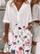 Floral Holiday Half Sleeve Cotton-Blend Dresses