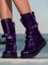 Striped Zipper Casual Mid-boots