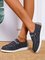 Simple Stitching Lace Casual Flat Shoes