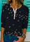 Round Neck Butterfly Print Loose Long Sleeve T-shirt