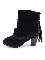 JFN Vintage Lace Flanging Casual Fringed Short Ankle Boots