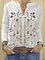 V Neck Floral Holiday Long Sleeve Shirts & Tops