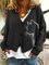 Acrylic Long Sleeve Animal Casual Outerwear