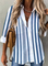 Shirt Collar Stripes Cotton-Blend Long Sleeve Shirts & Tops