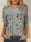 Long Sleeve Crew Neck Vintage Floral Shirts & Tops