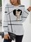Cat Casual Long Sleeve Cotton-Blend Sweatshirt