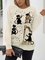 Cartoon Long Sleeve Casual Shift Sweatshirt