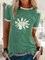 Floral Printed Short Sleeve Crew Neck T-shirts Tops