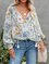 Casual Boho Long Sleeve V-neck Loose Printed Shirts