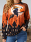 Halloween festival long sleeve round neck pumpkin witch night top T-shirt