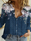 Plant printed Long Sleeve Shirt Top