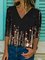 A Simple Showy Printed Long-Sleeved T-shirt