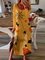 Halloween Printed Side Fork Round Neck Long-sleeved Dresses