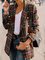 Long sleeve lapel vintage Plaid suit coat