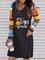 It's Fall Y'all Pumpkin Color Block Striped V neck Casual Mini Dresses