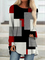 JFN Round Neck Geometric Casual Tunic Tops