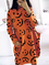 Halloween Pumpkin Face Round Neck Pocket Mini Dresses